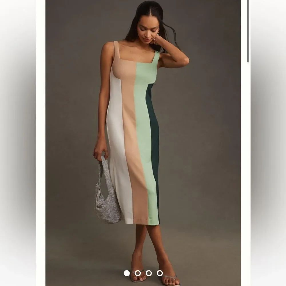 Anthropologie Hutch Sleeveless Colorblock Midi Dress NWT